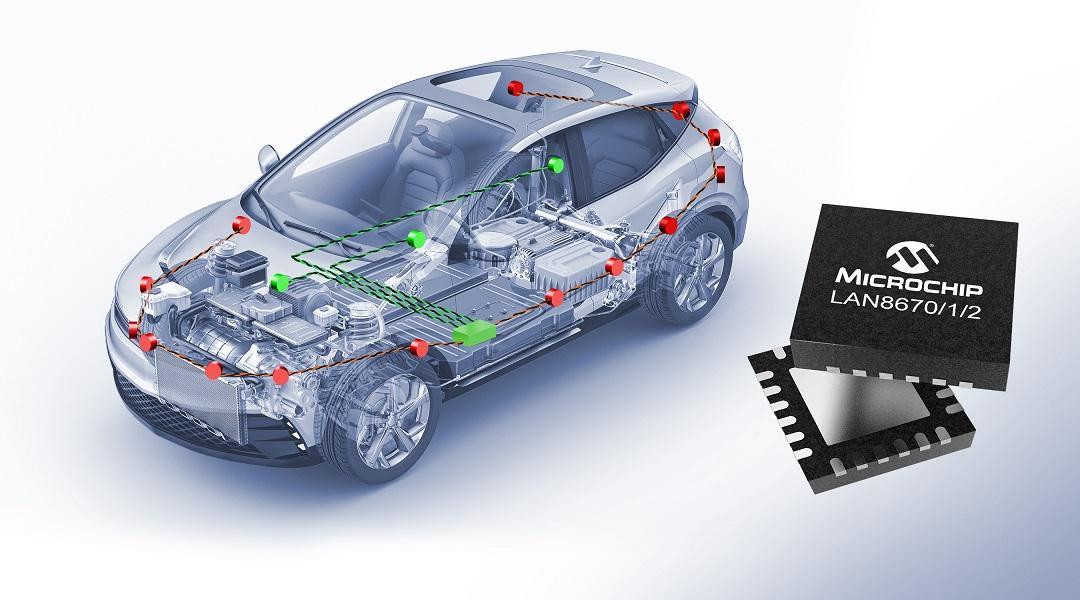 Microchip – 推出首批车规级10BASE-T1S以太网器件