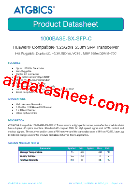 1000BASE-SX-SFP-C型号图片