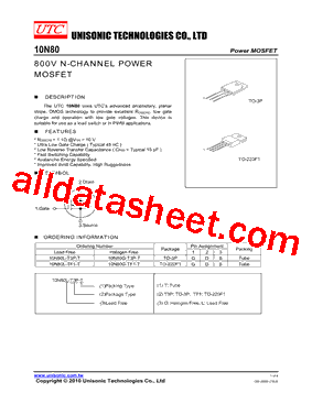 10N80G-T3P-T型号图片