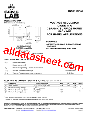 1N5311CSM型号图片