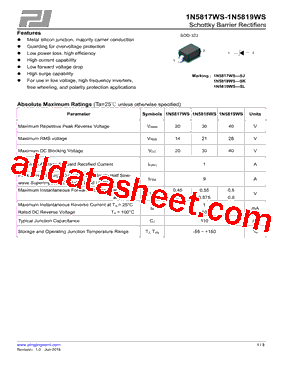 1N5819WS型号图片