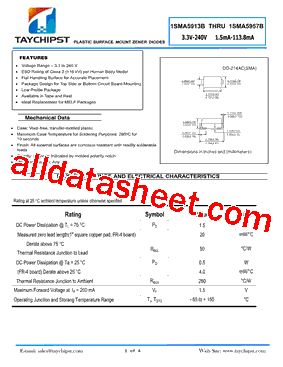 1SMA5933BT3G型号图片