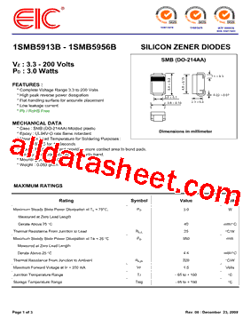 1SMB5952BT3G型号图片