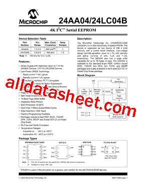 24AA04-E/MC型号图片