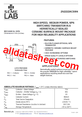 2N2222ACSM4型号图片