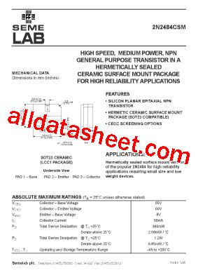 2N2484CSM型号图片