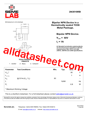 2N3019RB型号图片