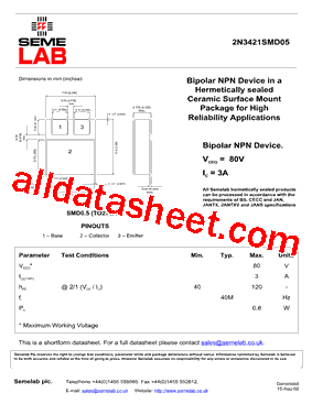 2N3421SMD05型号图片