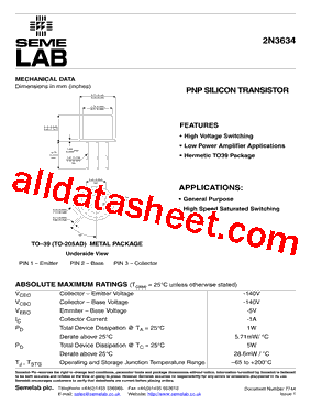 2N3634型号图片