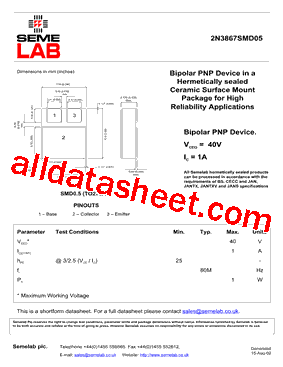 2N3867SMD05型号图片