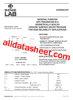 2N3904CSM型号图片