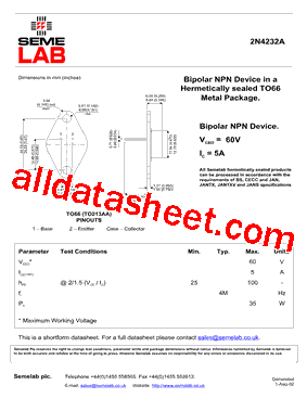 2N4232A型号图片