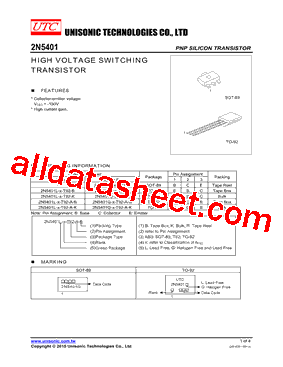 2N5401G-X-T92-A-B型号图片