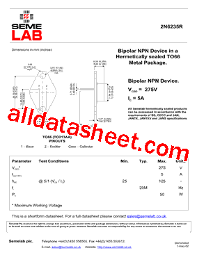 2N6235R型号图片