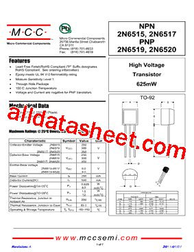 2N6519BU型号图片