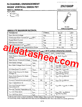 2N7000P型号图片