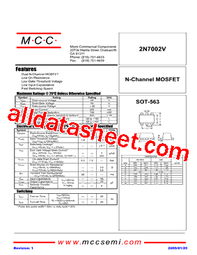 2N7002V型号图片