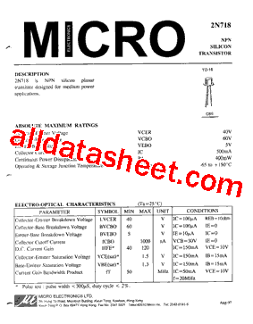 2N718A型号图片
