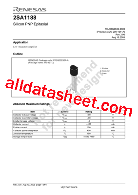 2SA1188ETZ-E型号图片