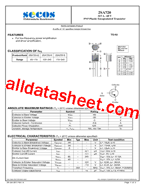 2SA720型号图片