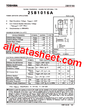 2SB1016A型号图片