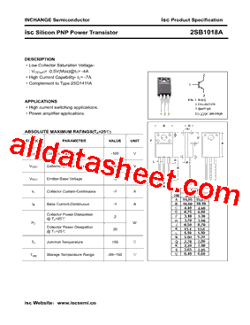 2SB1018A型号图片