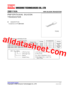 2SB1116G-X-T92-K型号图片