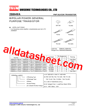 2SB649X-X-T92-B型号图片