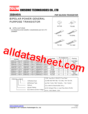 2SB649XG-X-T92-B型号图片