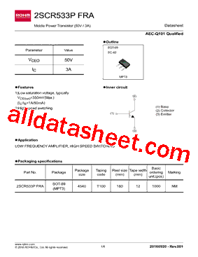 2SCR533PFRA型号图片