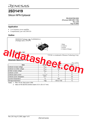 2SD1419DETL-E型号图片