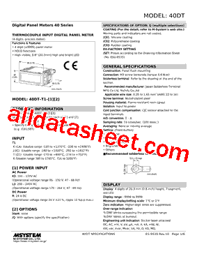 40DT-T1-R型号图片