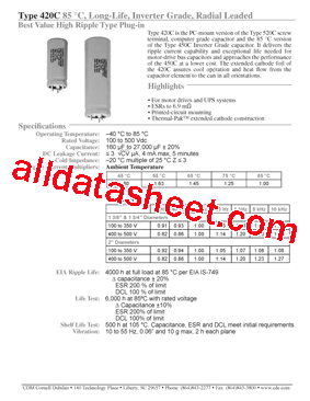 420C362M160BA8型号图片