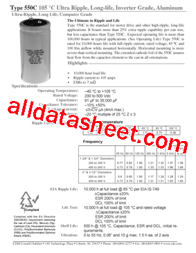 550C122U500CJ2B型号图片