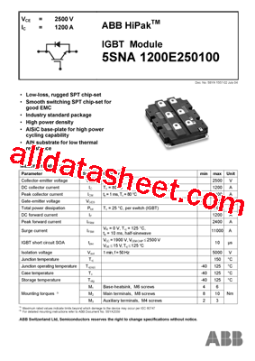 5SNA1200E2501型号图片