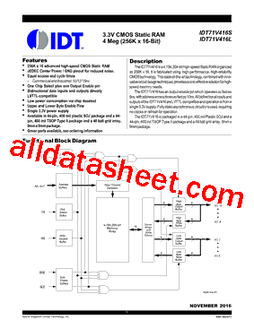 71V416S10YGI8型号图片