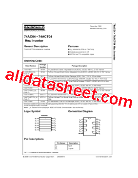 74ACT04PC型号图片