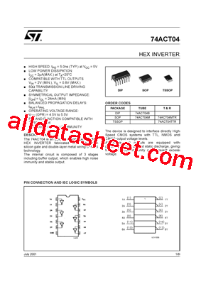 74ACT04_01型号图片