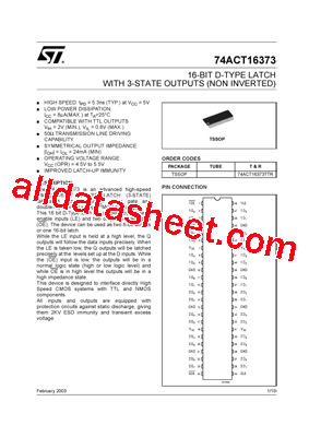 74ACT16373TTR型号图片