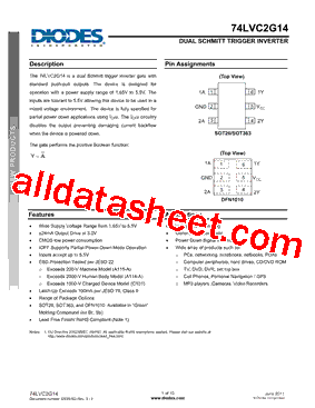 74LVC2G14FW5-7型号图片