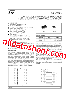 74LVX573MTR型号图片