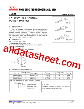 7N60AL-TA3-T型号图片