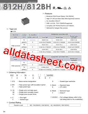 812H-1A-S-6VDC型号图片