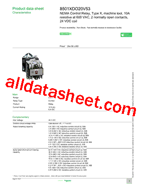 8501XDO20V53型号图片