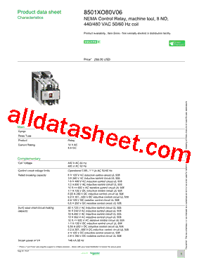 8501XO80V06型号图片