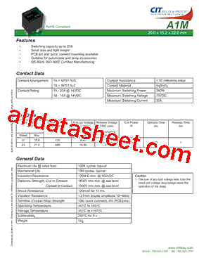 A1M1ACP12VDCR型号图片