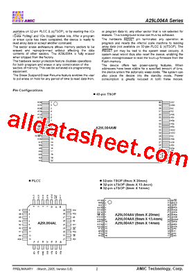 A29L004ATL-0F型号图片