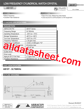 AB15T-32.768KHZ型号图片
