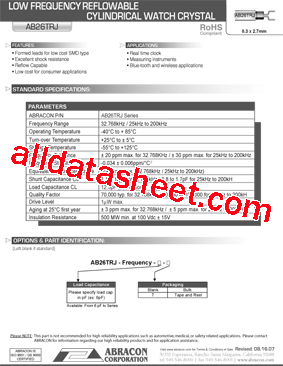 AB26TRJ-32.768KHZ-T型号图片