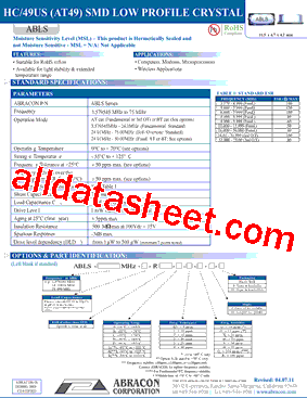 ABLS-15.000MHZ-K4T型号图片